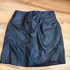 Black Faux Leather Mini Skirt